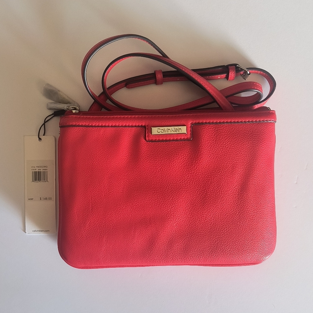 Calvin Klein Red Pop Poppy Crossbody Bag
